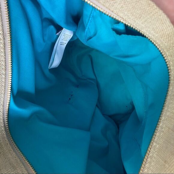 Crocs Huarache Tan Green Blue Strappy Hemp Canvas Tote Bag - Picture 10 of 14